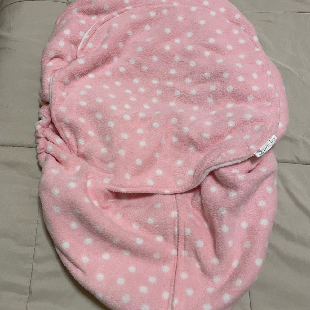 Pink Polka Dot Fleece Car seat Cover
